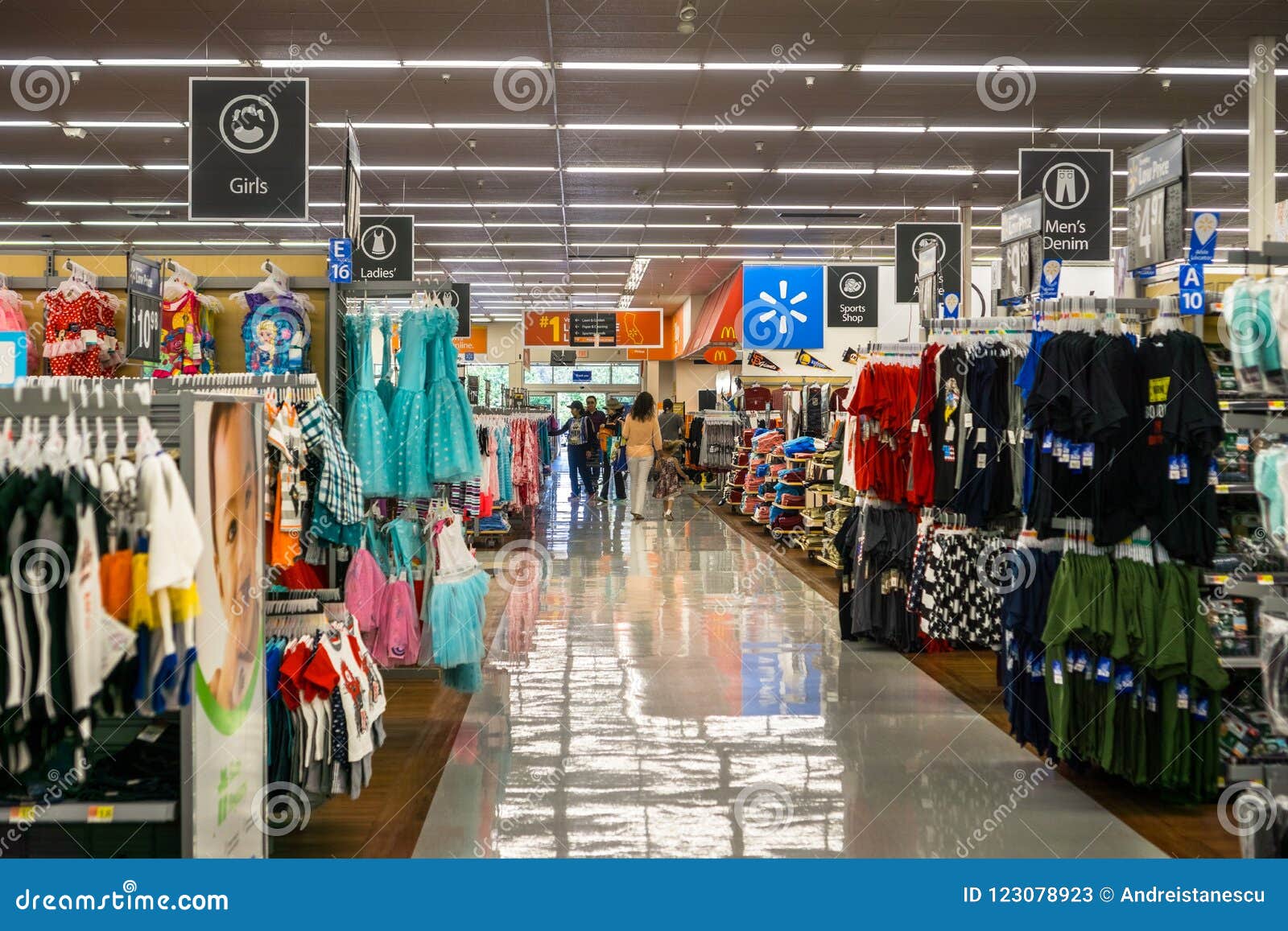 Aisle in One of Walmart`s Stores Editorial Stock Photo - Image of ...