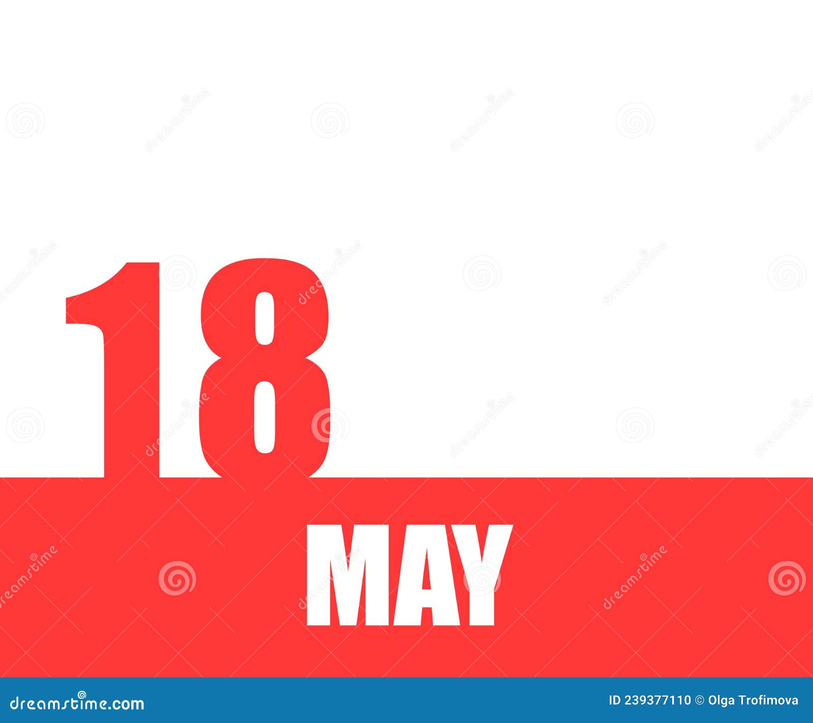May. 18th Day of Month, Calendar Date Stock Illustration Illustration