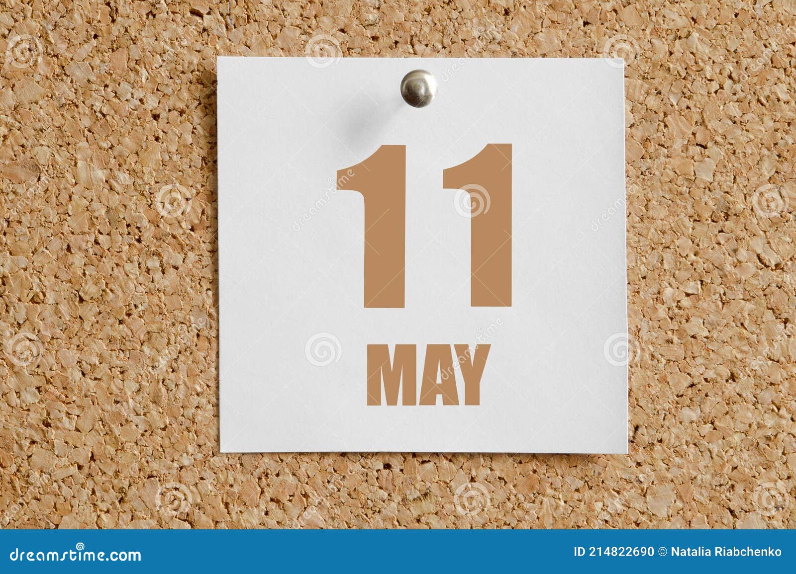 May 11. 11th Day of the Month, Calendar Date. White Calendar Sheet