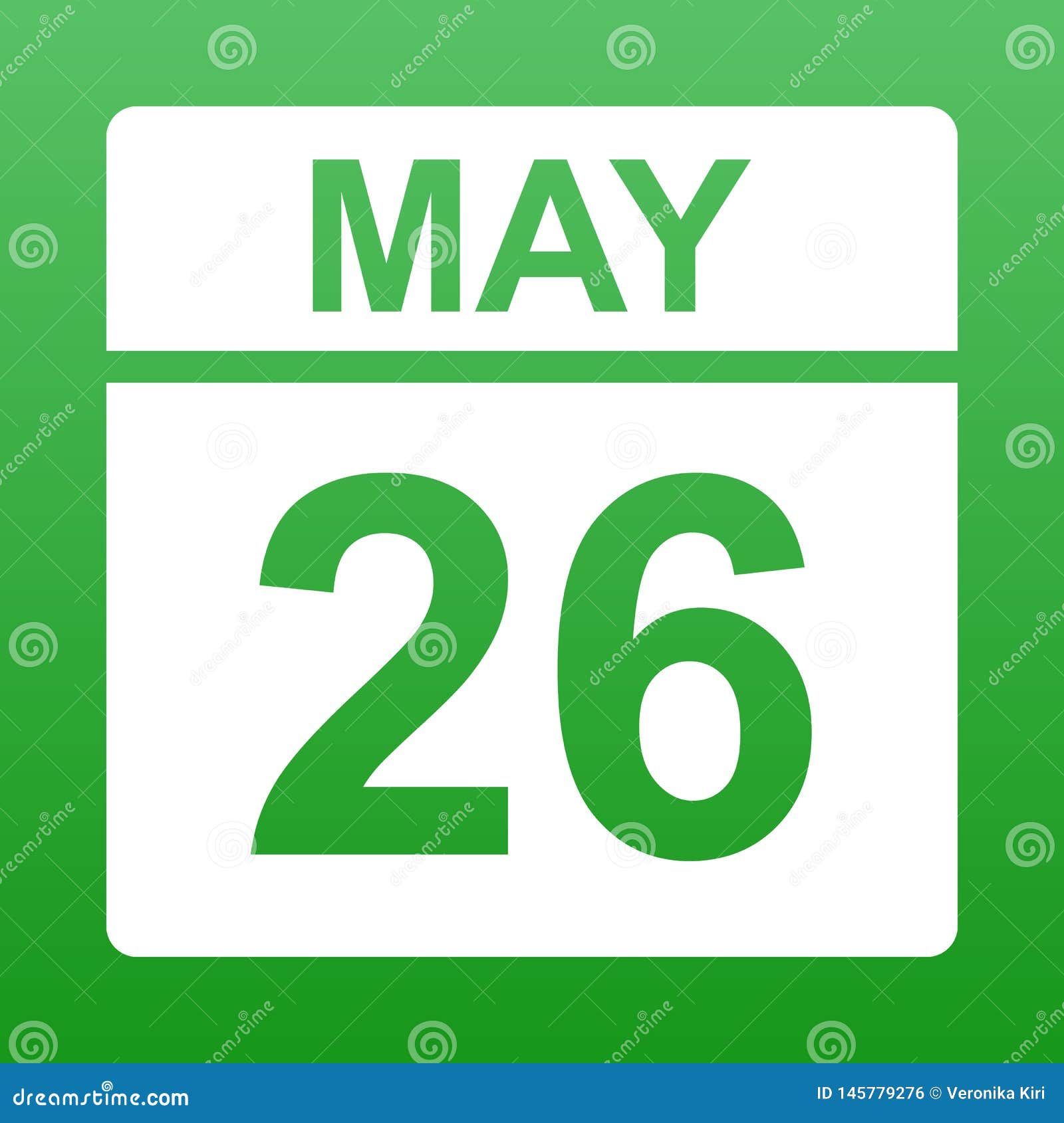 May 26. Day on the Calendar. Stock Vector Illustration of calendar