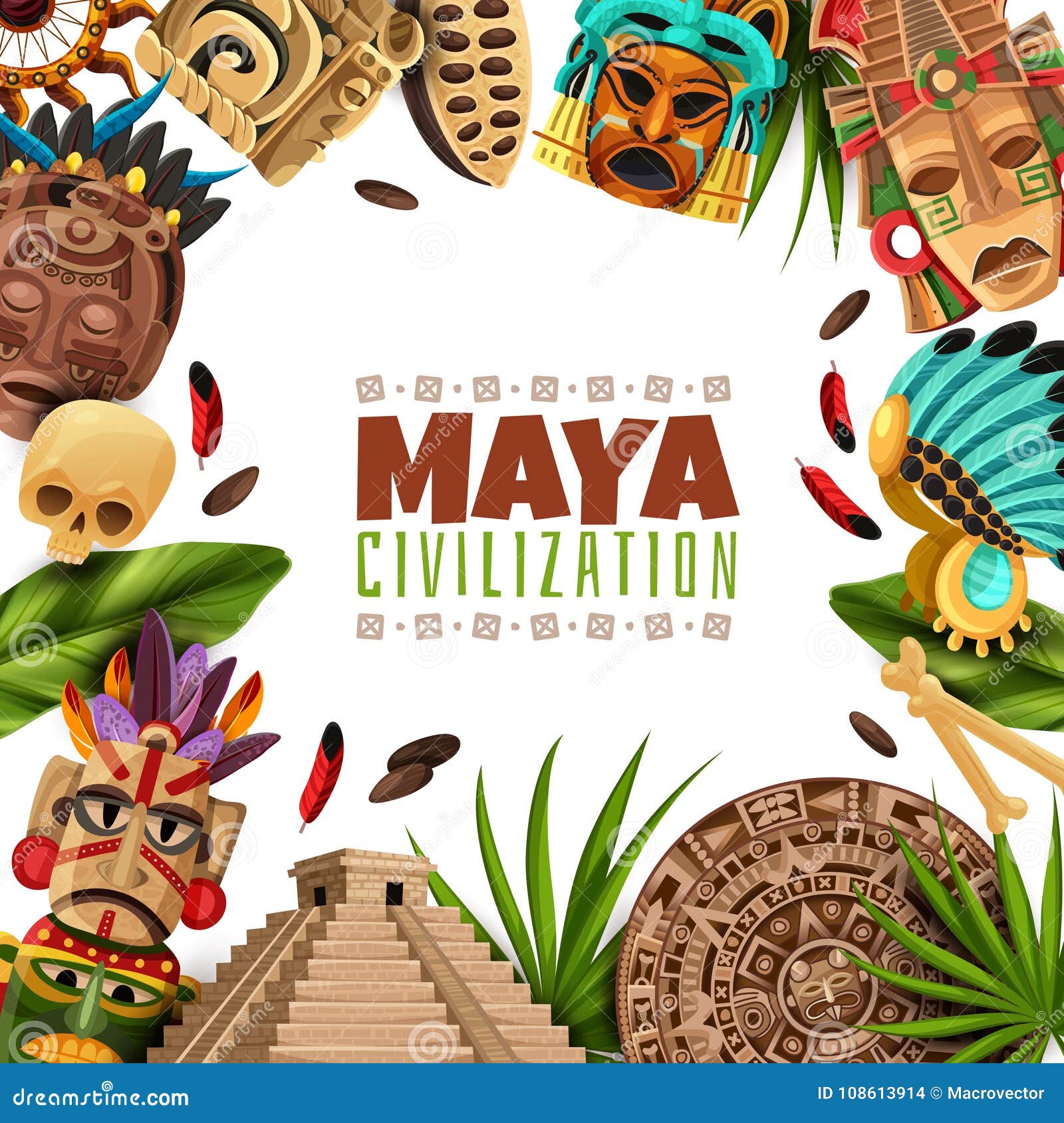 maya civilization cartoon frame
