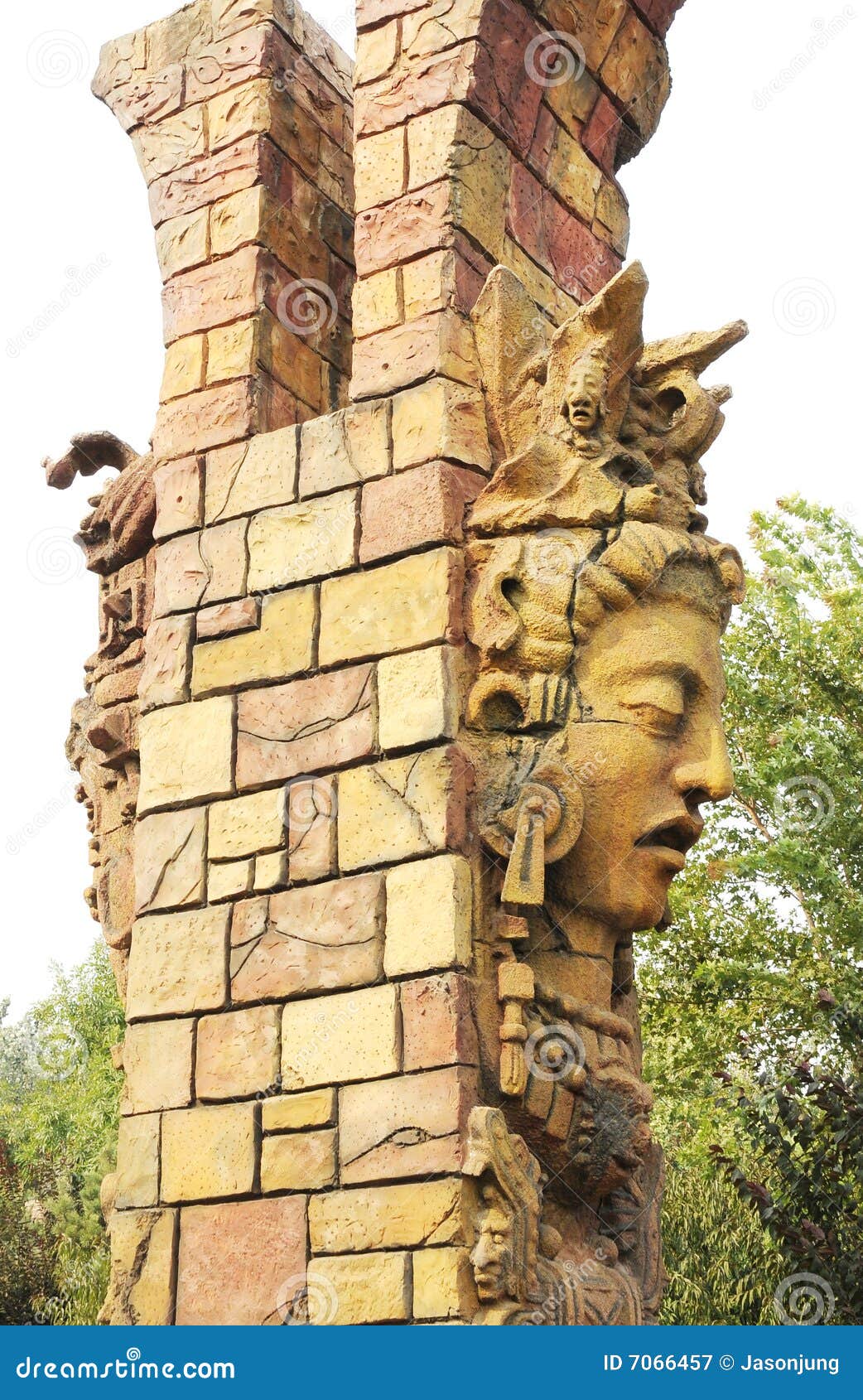 Maya warrior statue stock image. Image of statue, culture 7066457