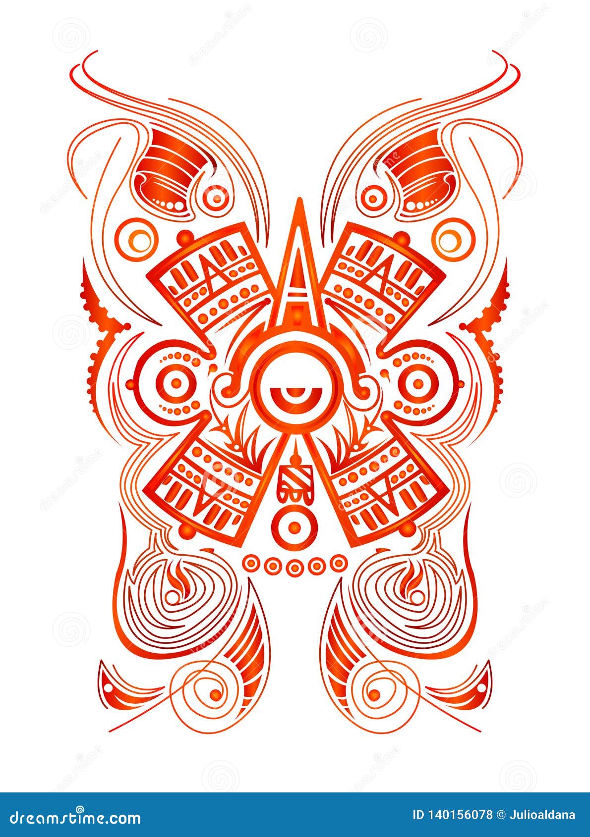 Mayan Aztec Concept Stylized Symbol Vector Illustration, Tattoo Tribal Style Stock Vector - Illustration of exotic, mayan: 140156078