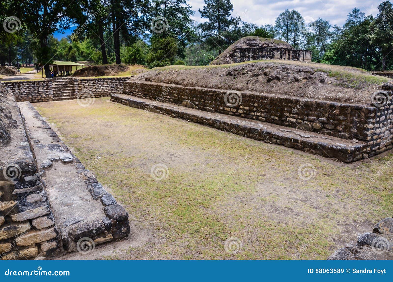 mayan ball court -iximche national monument - guatemala