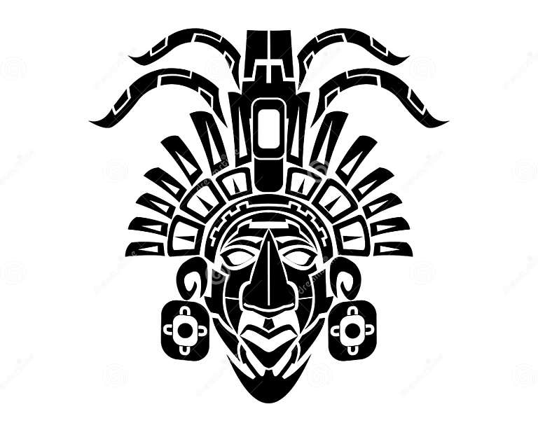 Mayan Mack Tribal Tattoo stock vector. Illustration of mystery - 39394547