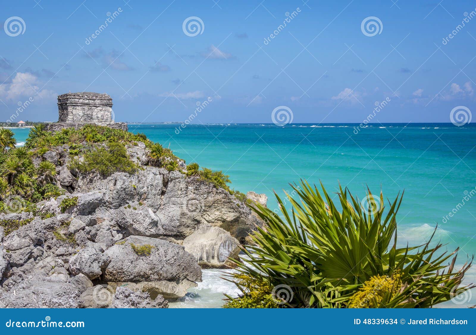 mayan ruin at tulum near playa del carmen, mexico