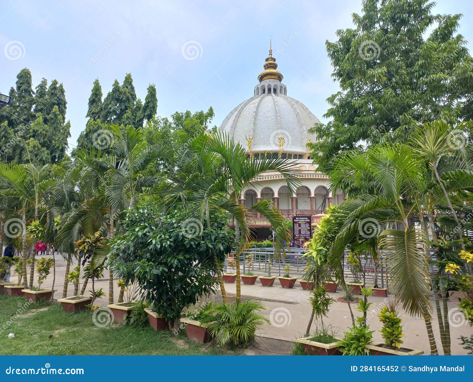view of the world famous iskcon temple, mayapur, west bengal