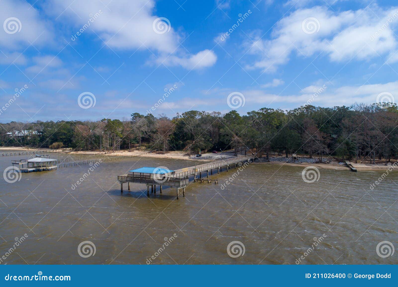 Mayday Park Pier in Daphne, Alabama on the Eastern Shore of Mobile Bay