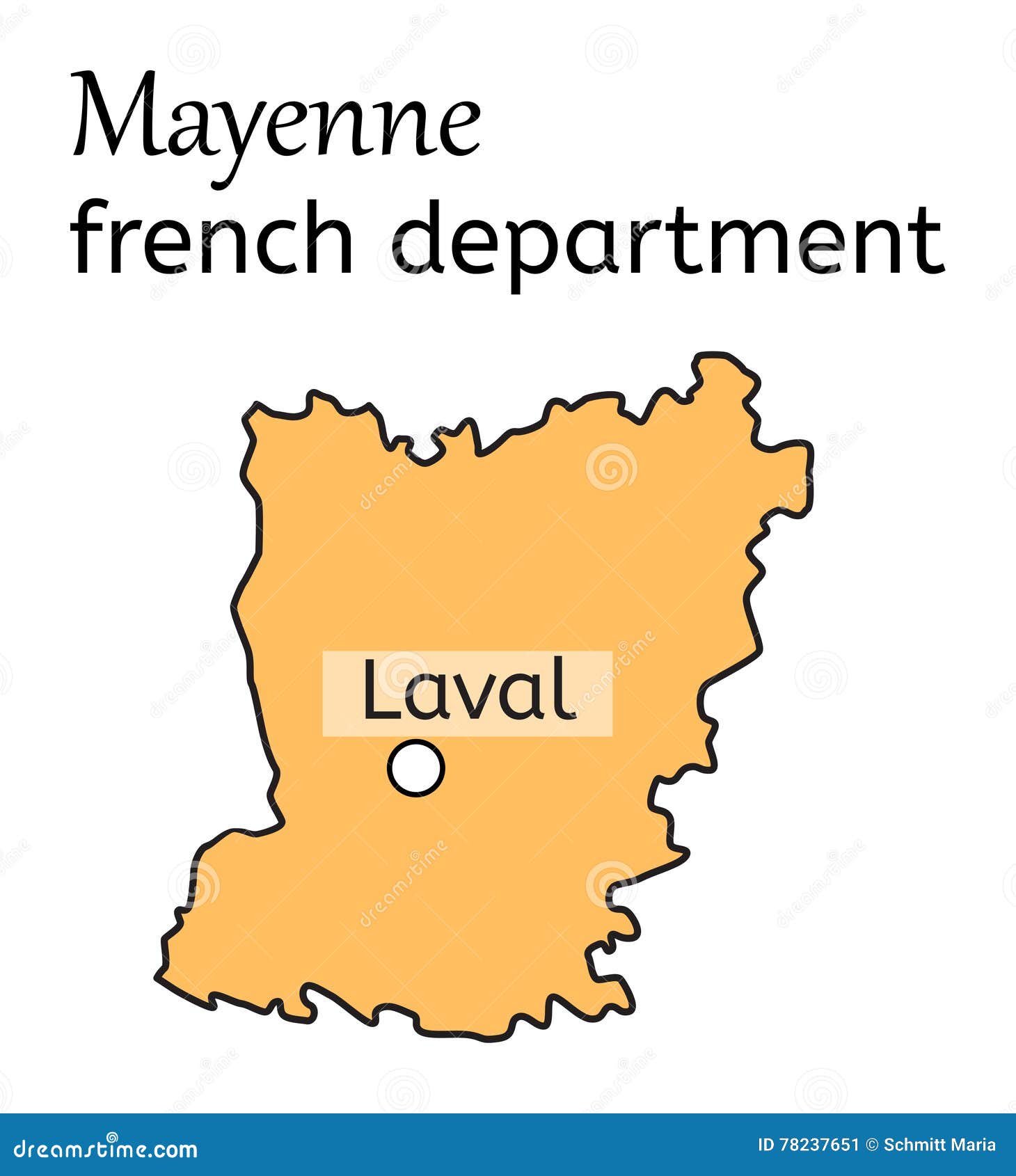 Mayenne French Department Map Stock Vector - Illustration of ...