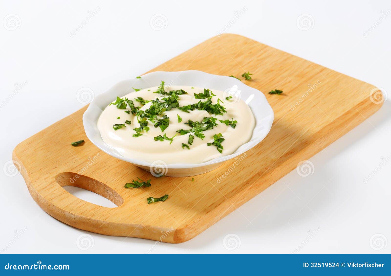 Mayonnaise Dressing with Parsley Stock Photo Image of chopped, board