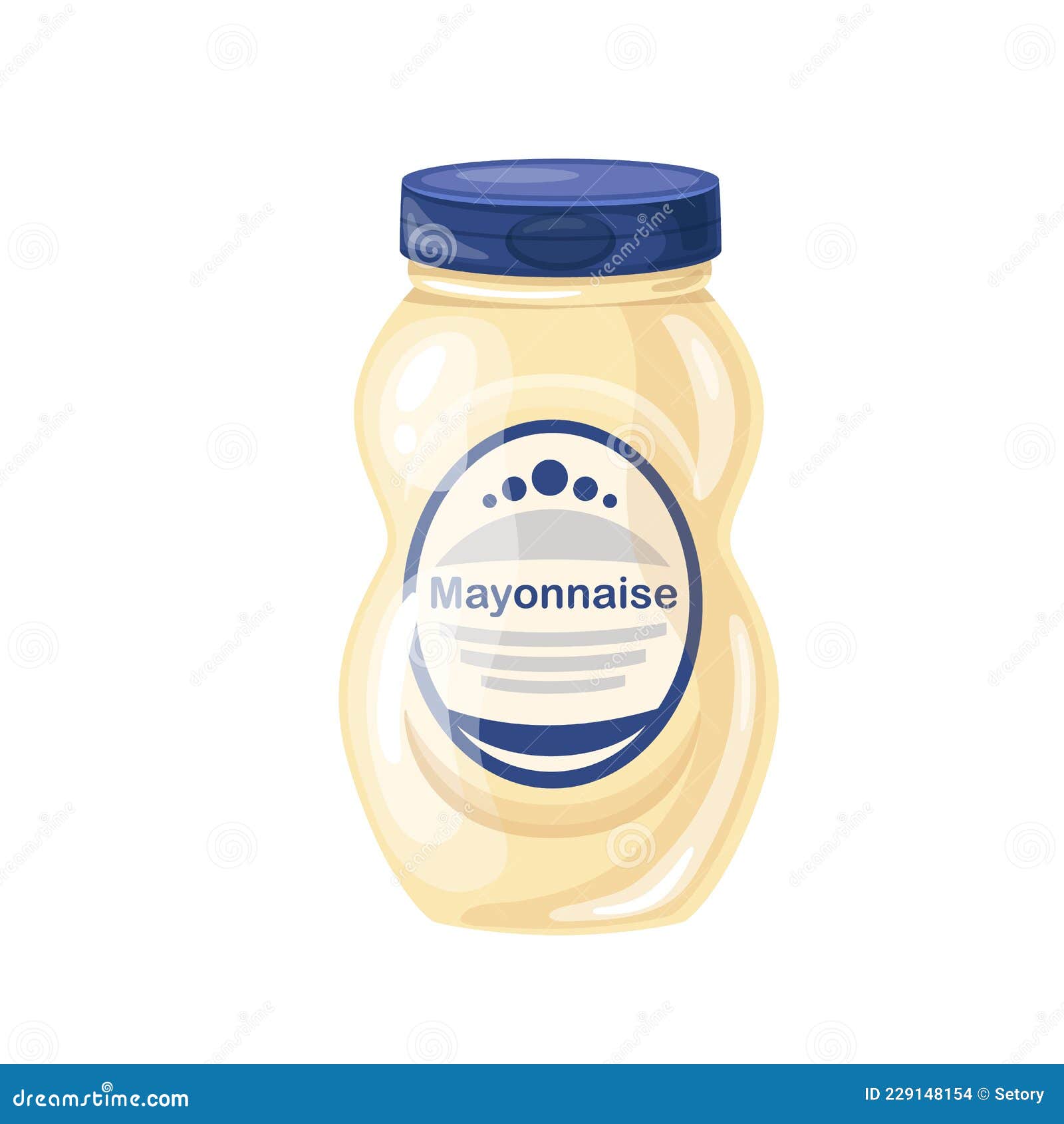 Mayonnaise in jar stock vector. Illustration of mockup 229148154