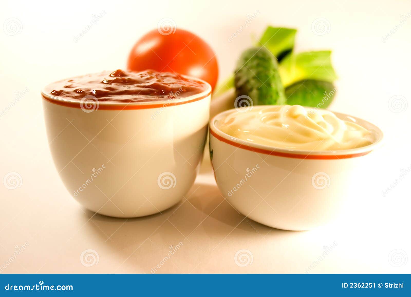 Mayonnaise, Ketchup and Fresh Stock Image Image of tomato, dressing