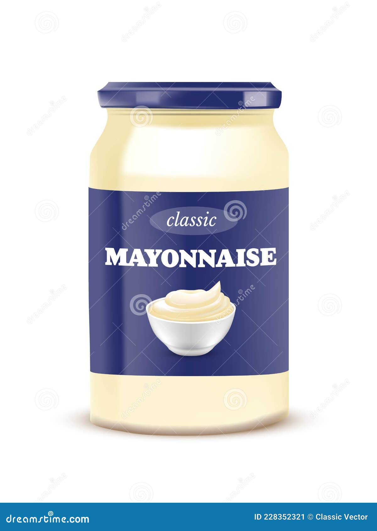 Mayonnaise Sauce Bottle with Cap. Closed Jar with Mayo Vector ...
