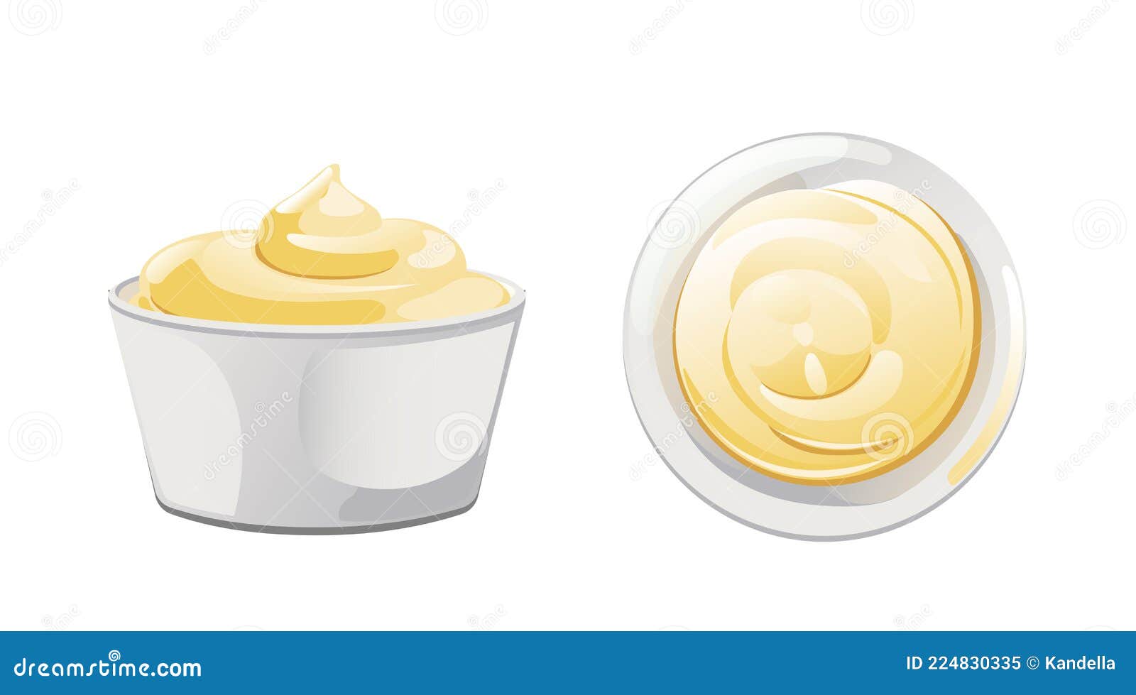 Mayonnaise sauce in bowl stock vector. Illustration of white - 224830335