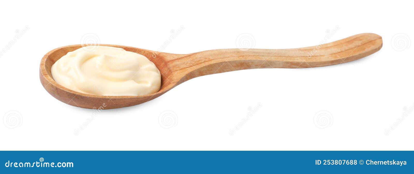 Mayonnaise in Wooden Spoon Isolated on White Stock Photo Image of organic, gastronomy 253807688
