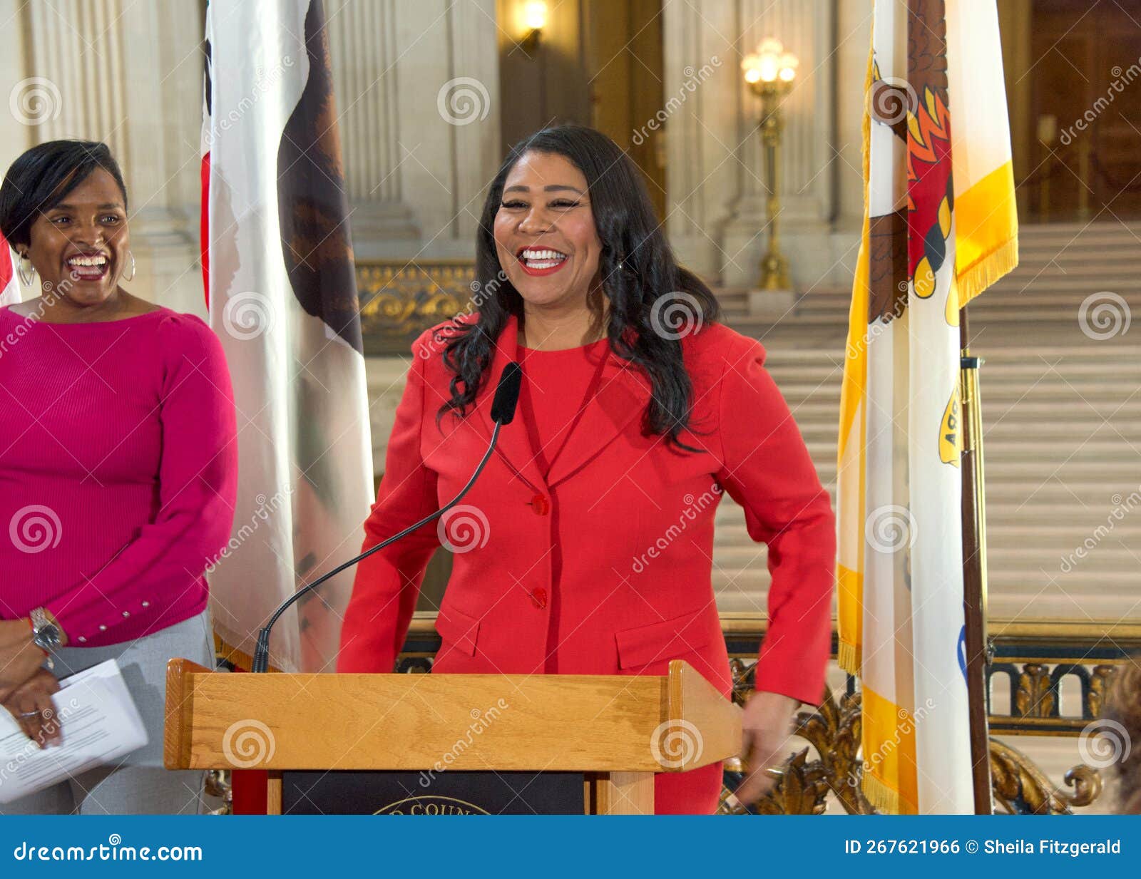 Mayor London Breed at a Press Conf Announcing the BAARC Editorial Photo