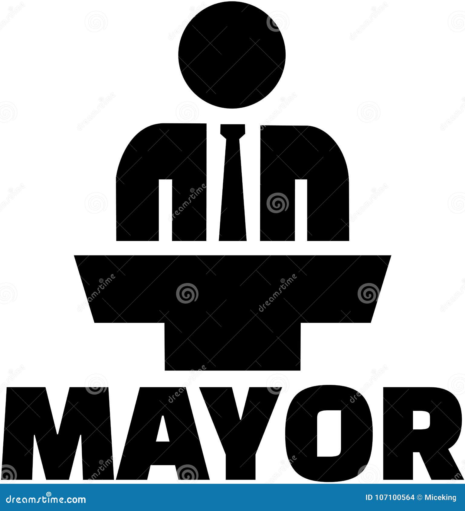 mayor word with icon