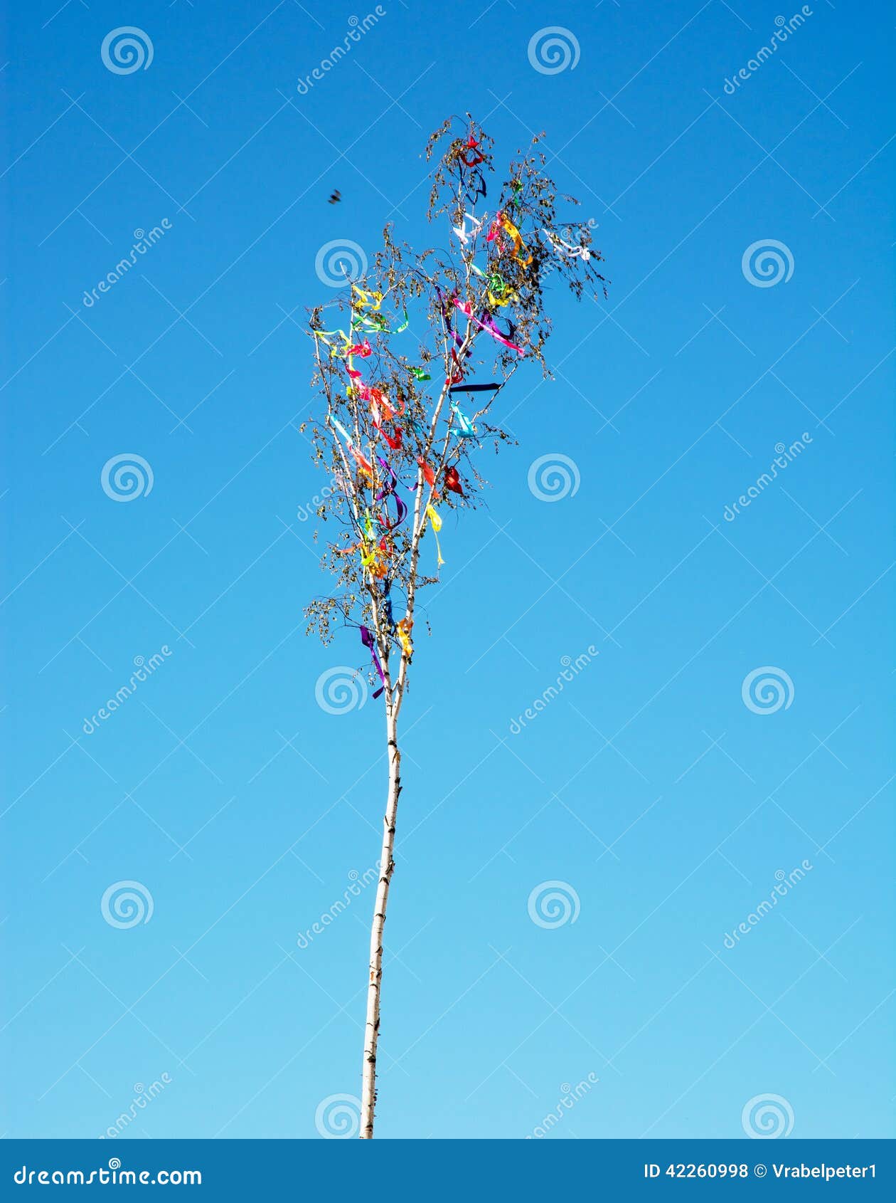 Maypole and blue sky stock photo. Image of colorful, erect 42260998