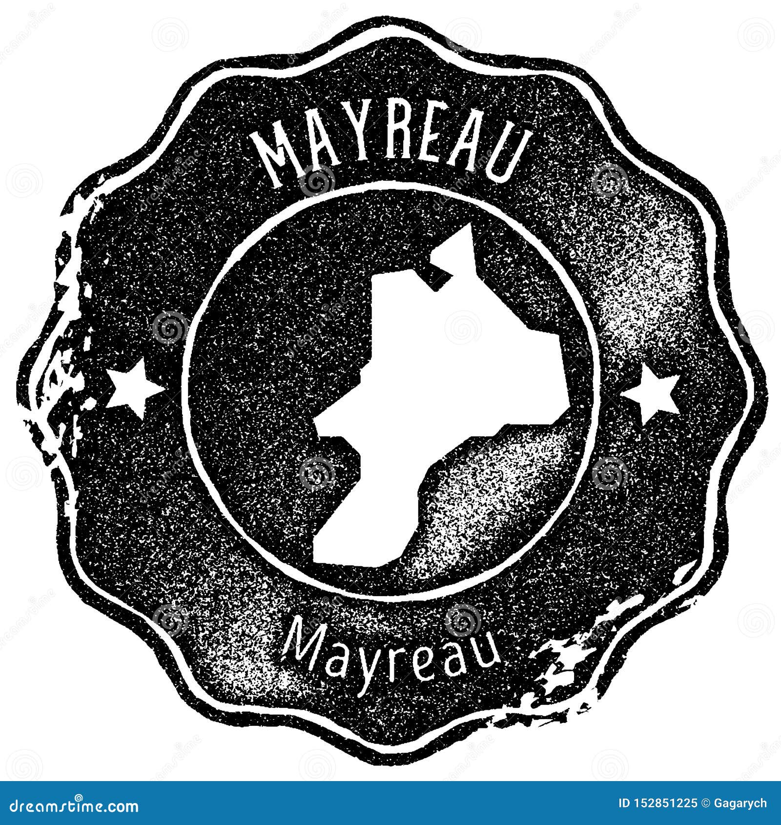 mayreau map vintage stamp.