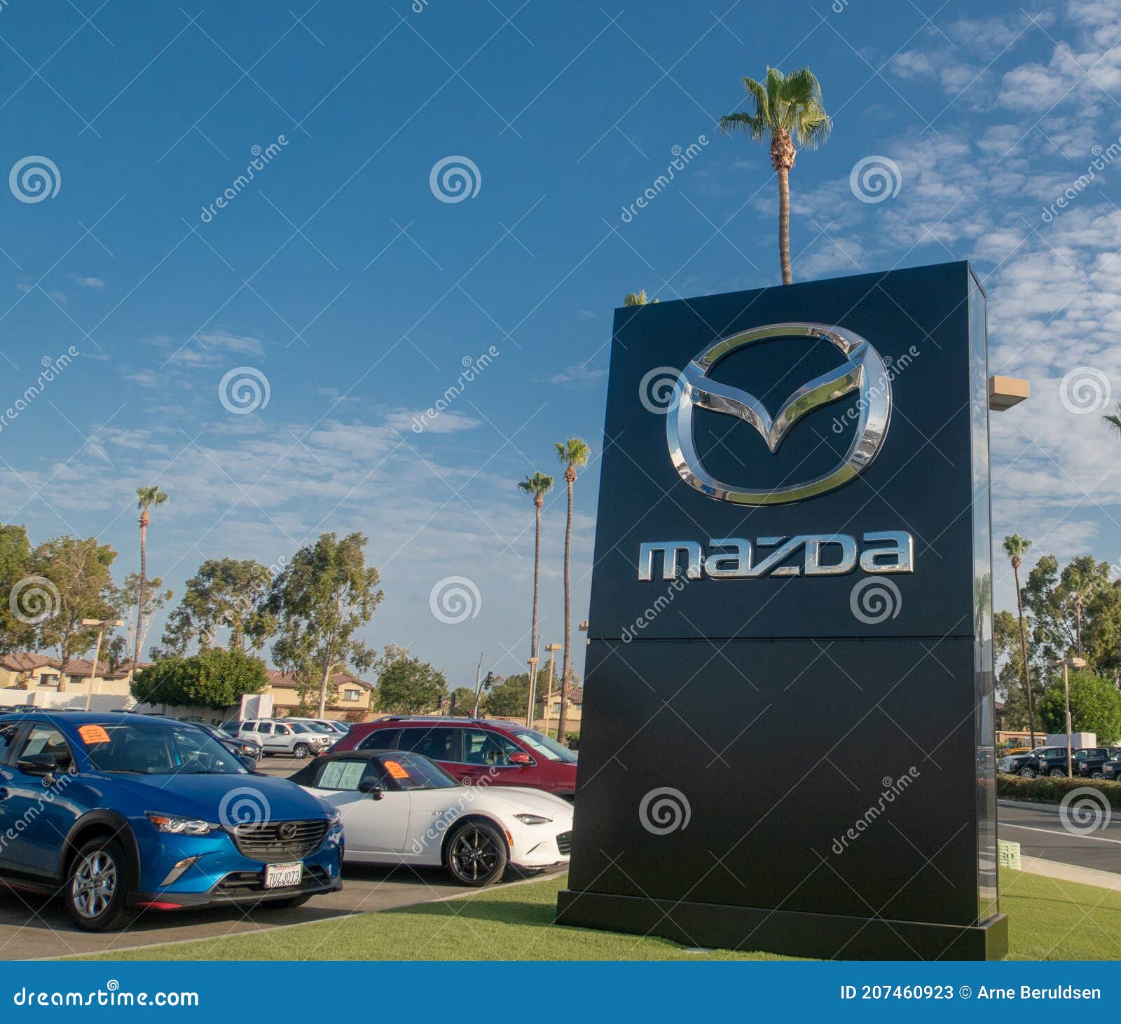 Mazda Dealership editorial stock photo. Image of logo 207460923