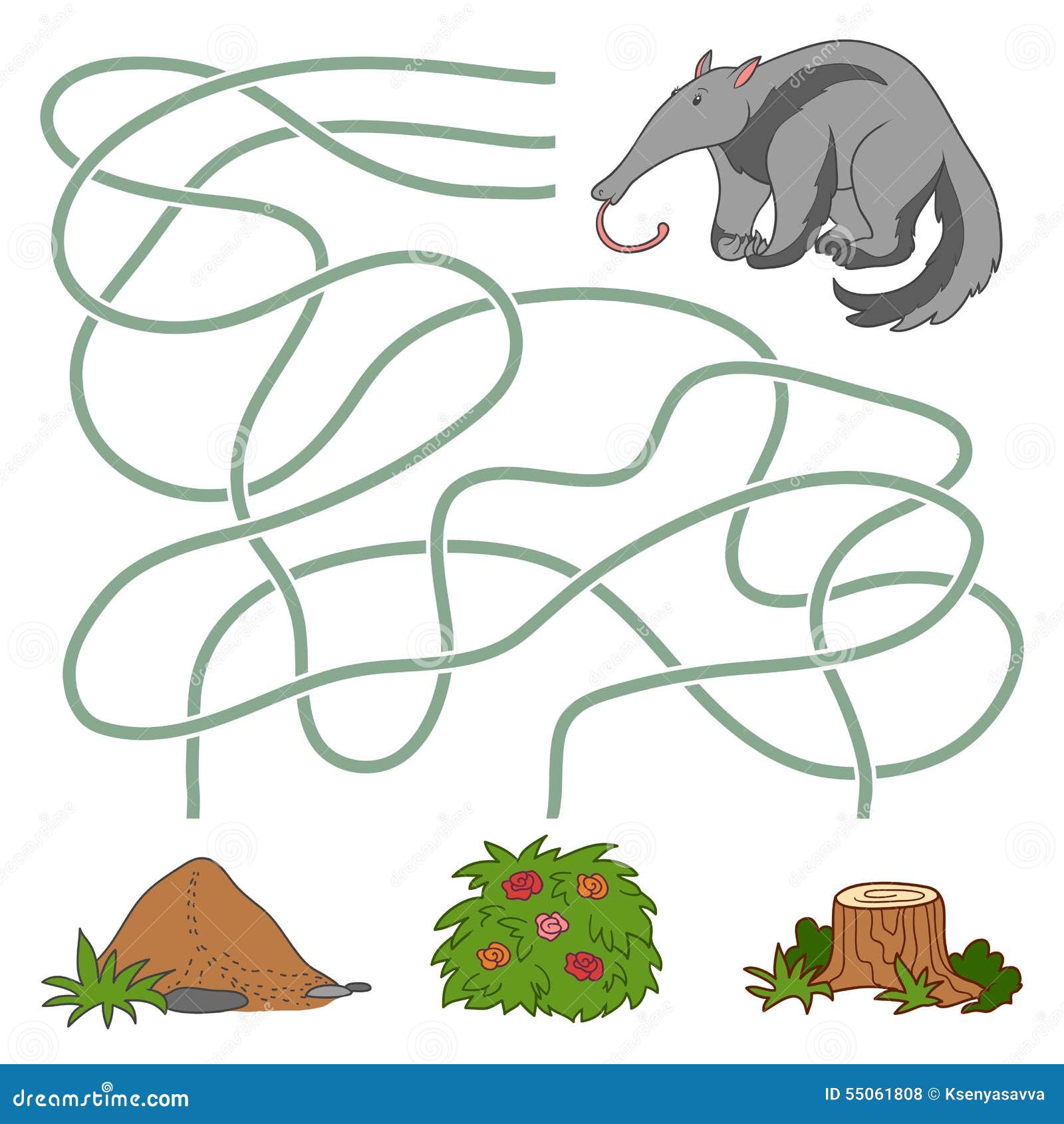 maze game: anteater and anthill