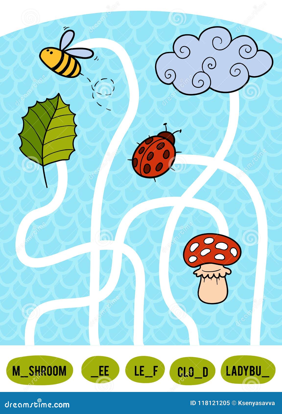 Maze Game For Children Set Of Natural Objects Stock Vector Maze Game For Children Set Of Natural Objects Stock Vector