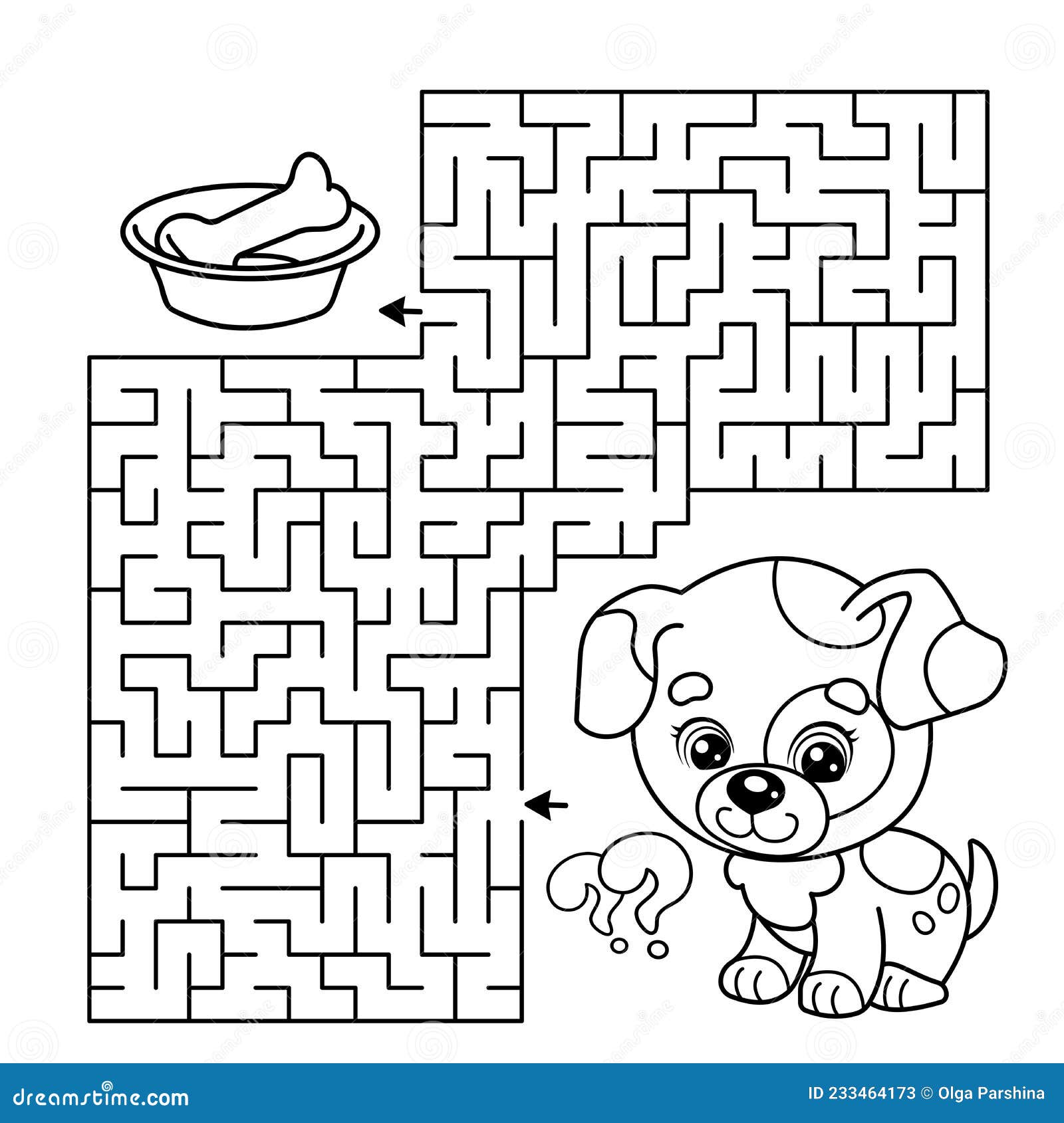 https://thumbs.dreamstime.com/z/maze-labyrinth-game-puzzle-coloring-page-outline-cartoon-little-dog-bone-puppy-book-kids-233464173.jpg