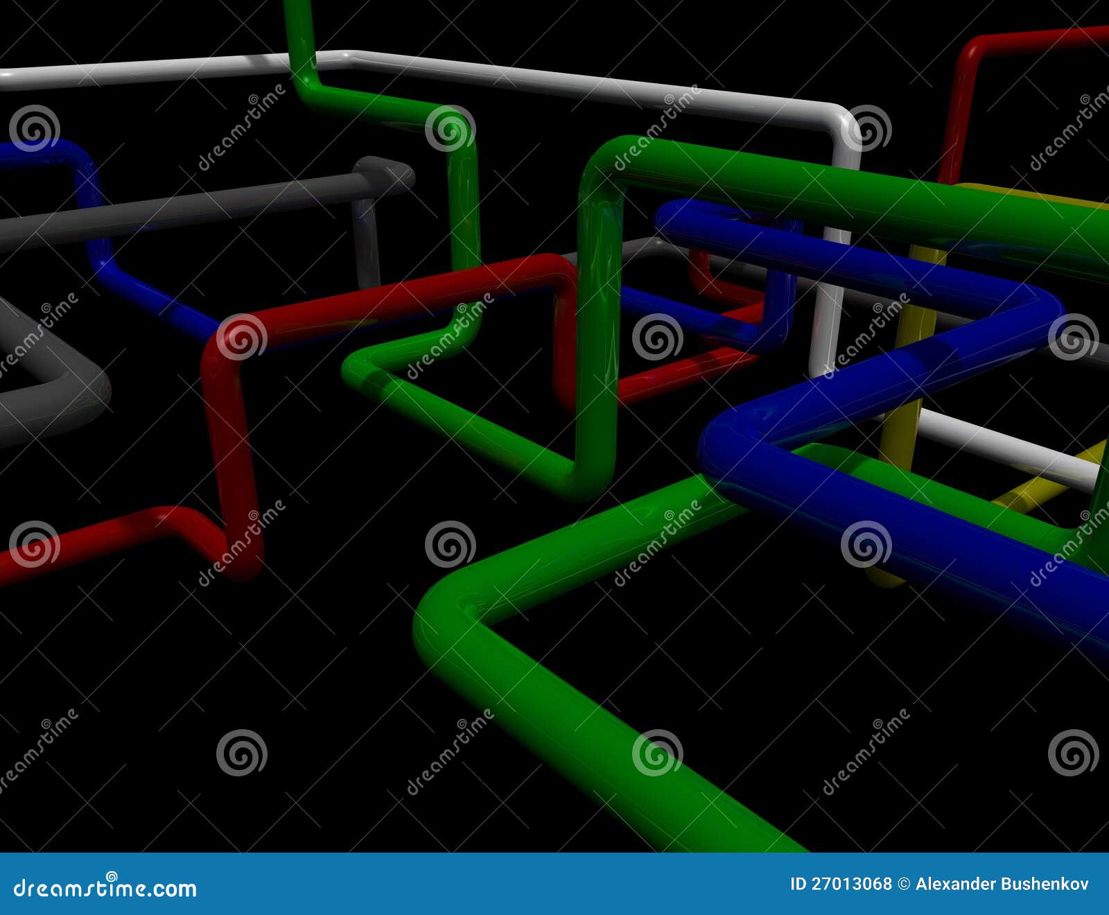 Maze of pipes stock illustration. Illustration of blue 27013068