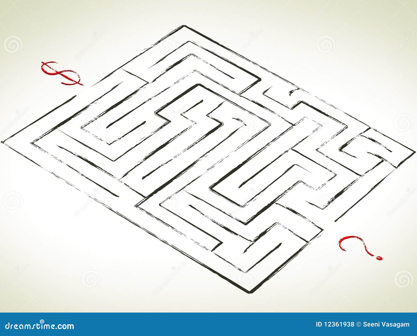 Maze with Question stock illustration. Illustration of discovery 12361938