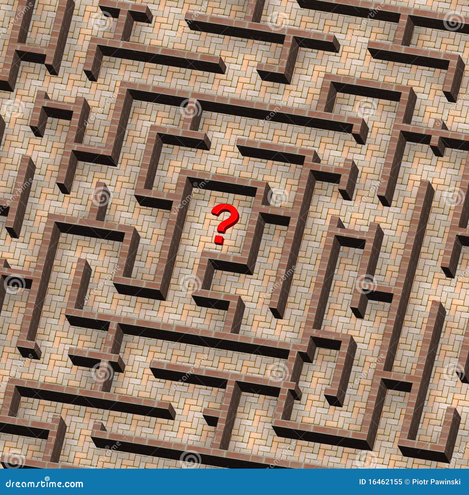 Maze and Red Question Mark Concept Stock Illustration Illustration of