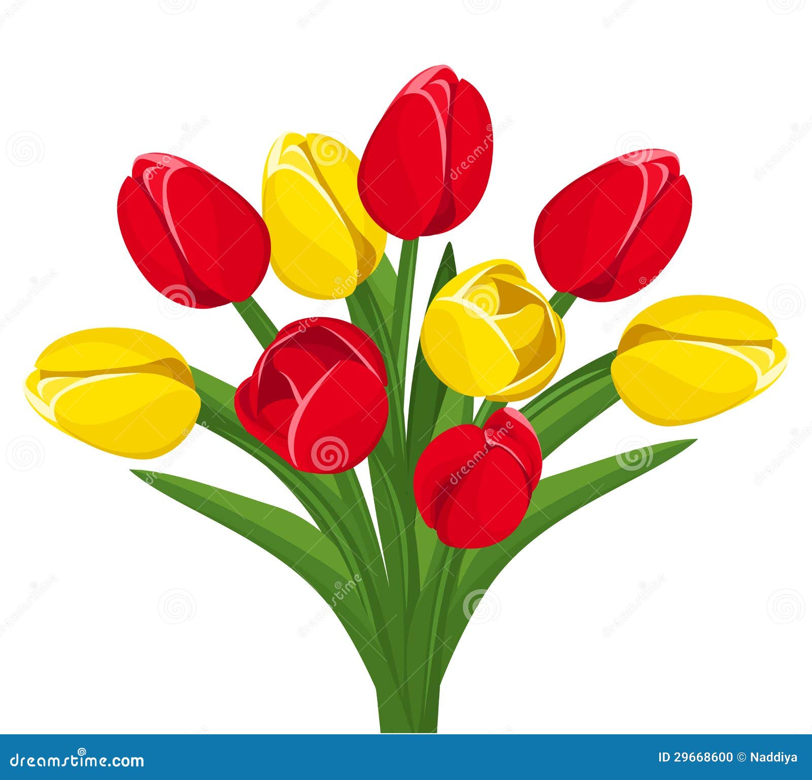 Mazzo dei tulipani rossi e gialli