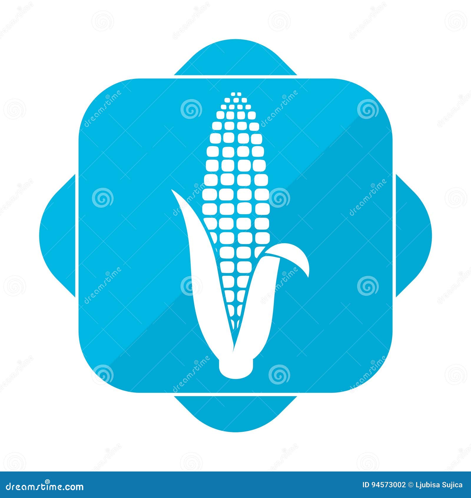 Maïs carré bleu d'icône, icône de vecteur