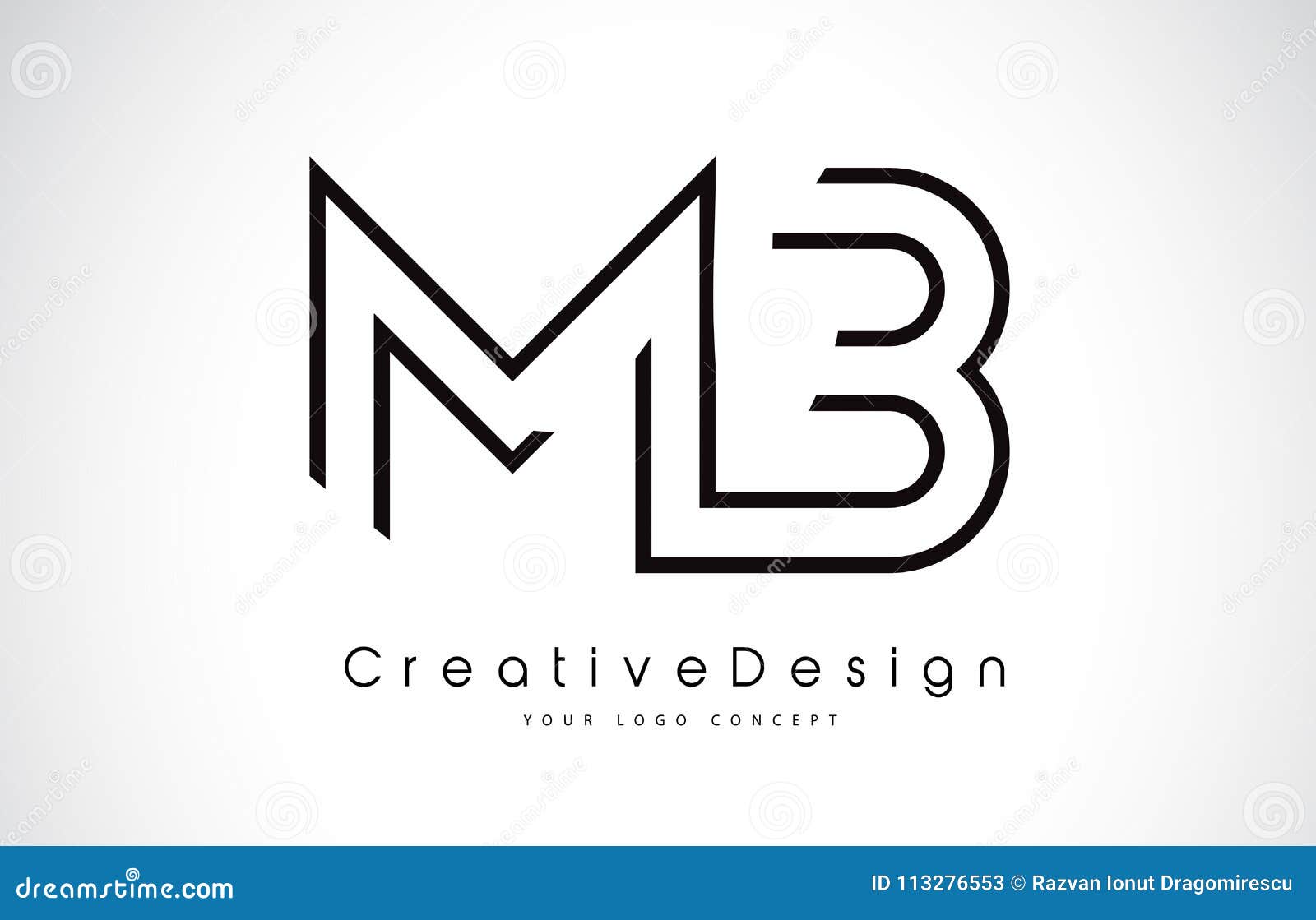 mixer waarde eiwit MB M B Letter Logo Design in Zwarte Kleuren Vector Illustratie -  Illustration of persoonlijk, zwart: 113276553