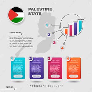 Palestine Infographic Map Vector Illustration CartoonDealer 