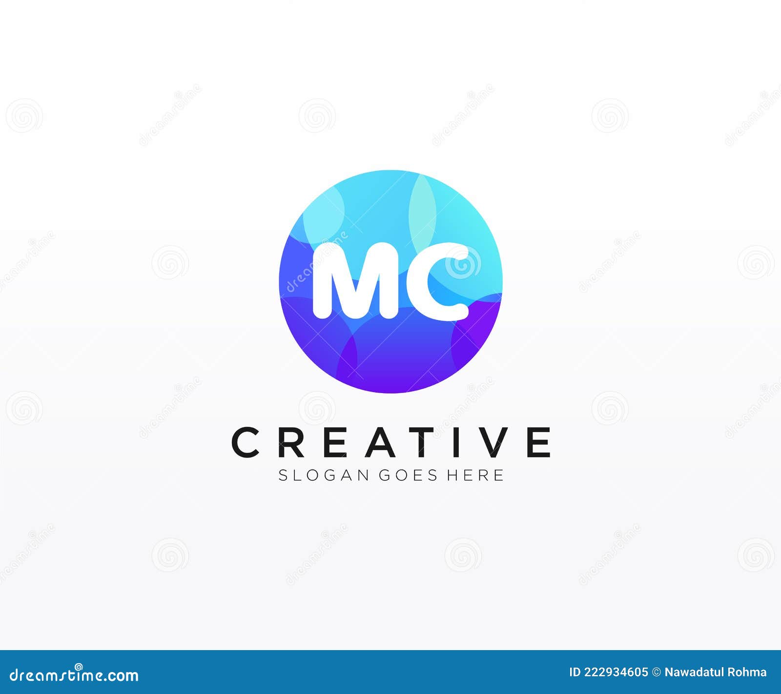 MC Initial Logo with Colorful Circle Template Vector Stock Vector ...