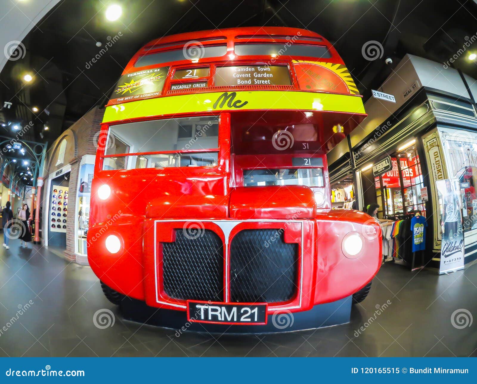 Mc Jeans Shop in Beautiful of Miniature London Double Decker Bus at Terminal 21 Shopping Mall. Editorial Image - Image of editorial, england: 120165515