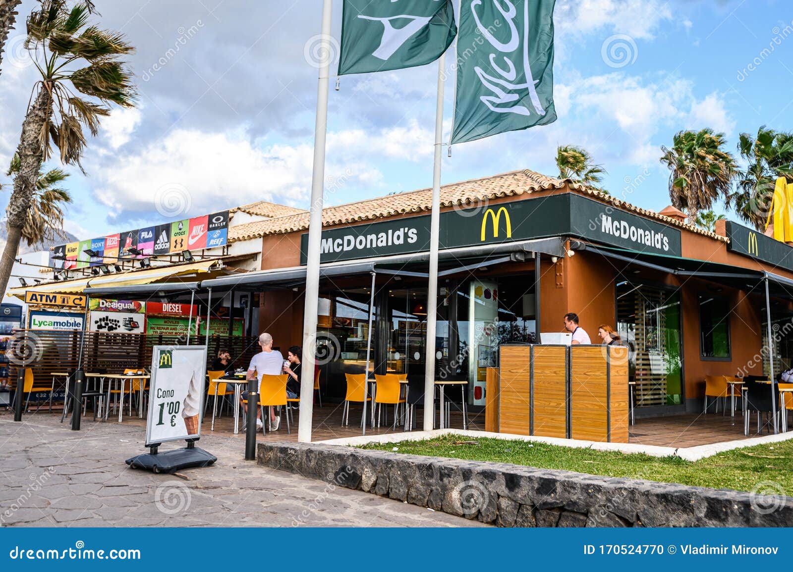 The McDonald`s Restaurant on the Front Near the Ocean, the of Play Americas. 07.01.2020 Tenerife, Canary Islands Editorial Image - Image of fast: 170524770