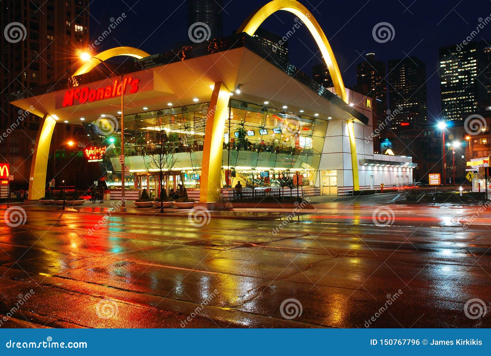 A McDonalds in Chicago Takes on a Retro Look Editorial Photo Image of