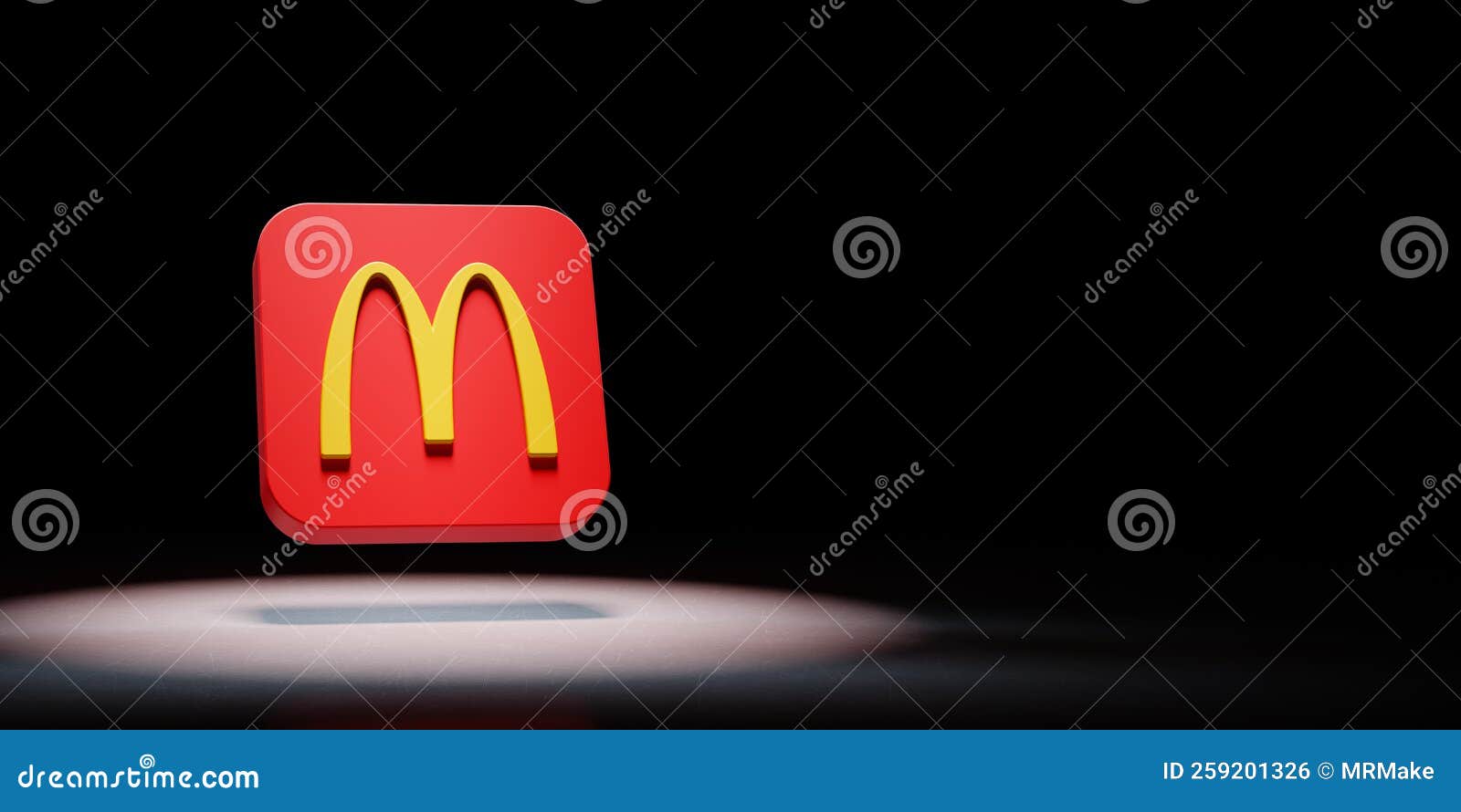 McDonalds Logo Spotlighted On Black Background Editorial Image