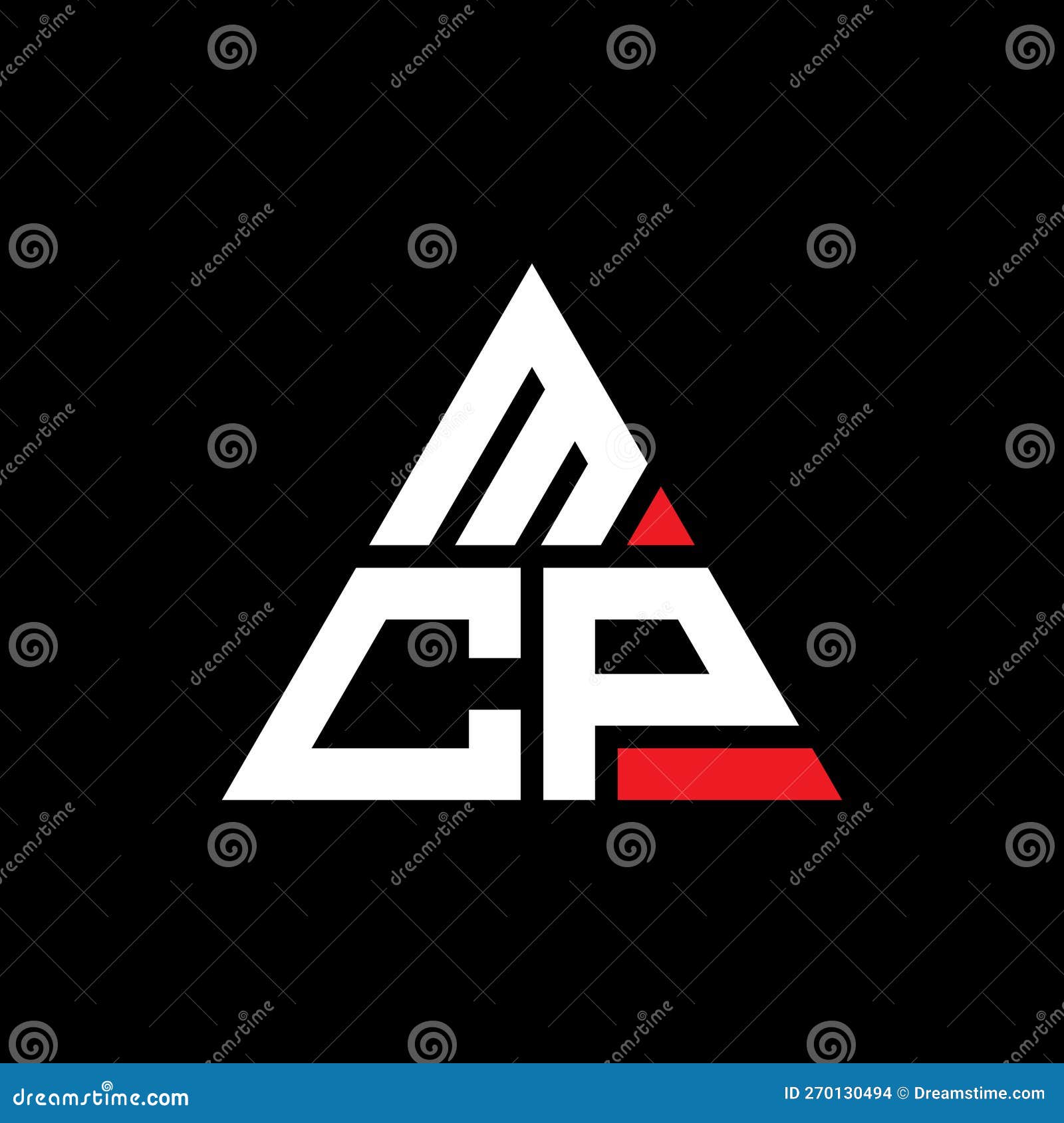 mcp triangle letter logo  with triangle . mcp triangle logo  monogram. mcp triangle  logo template with red