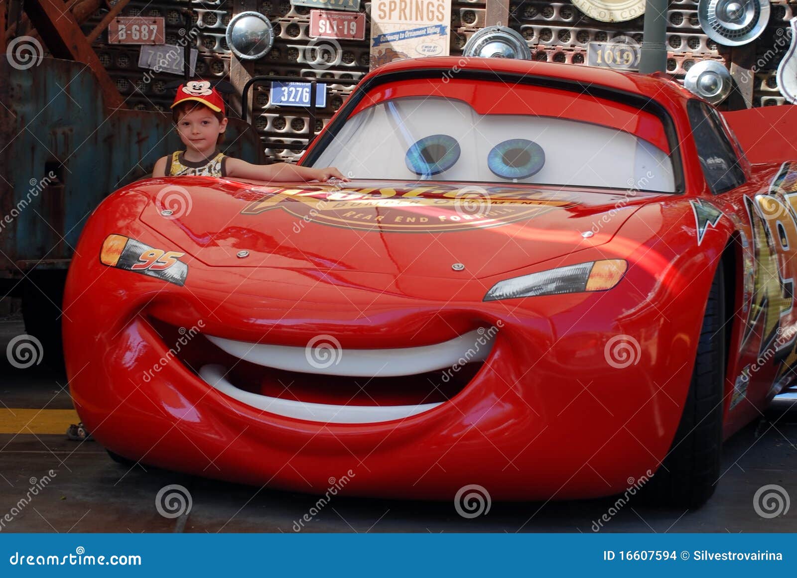 Mcqueen Lighthning an Boy in the Repair Box Editorial Stock Image