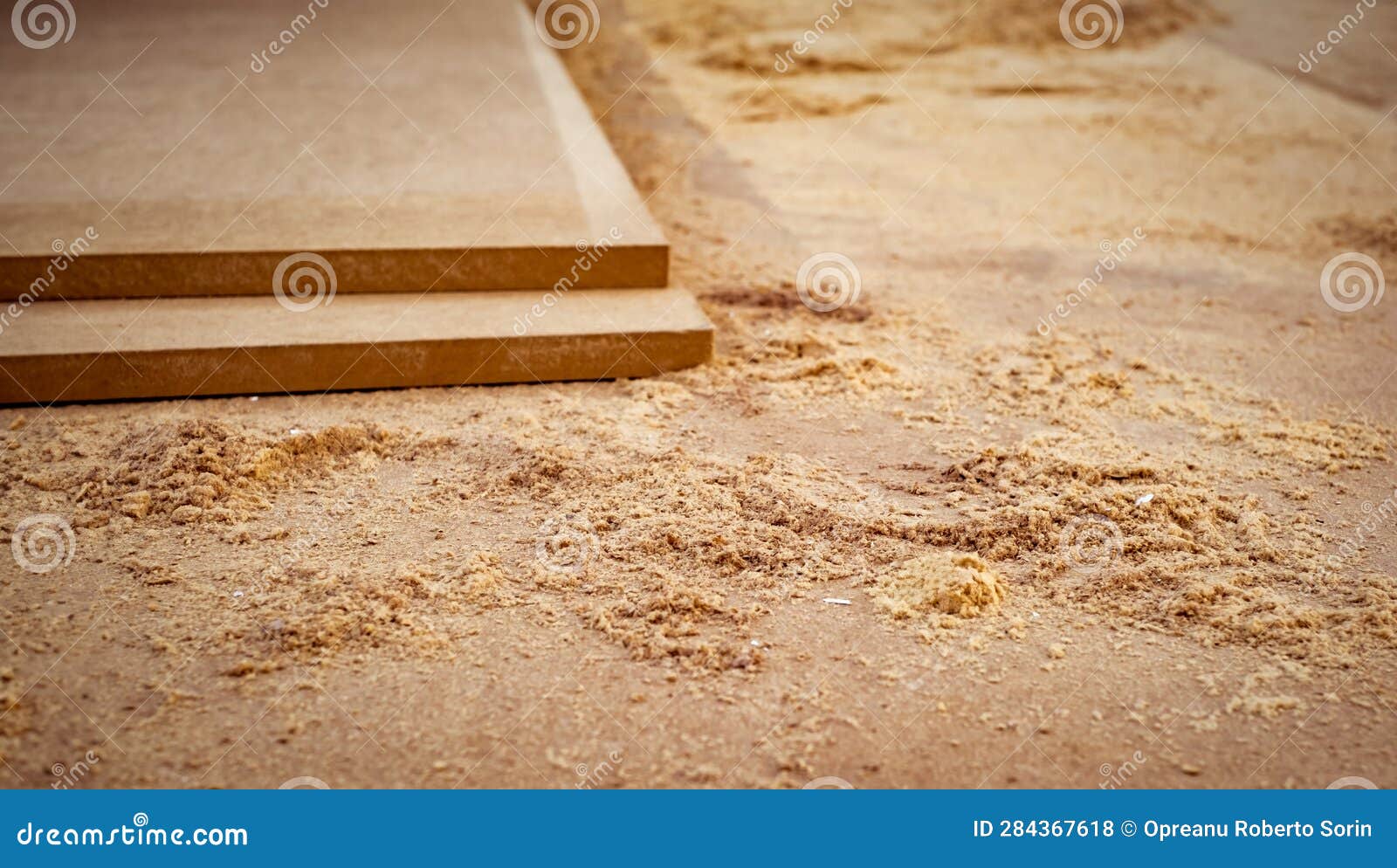 MDF chipboard with sawdust stock photo. Image of pattern 284367618