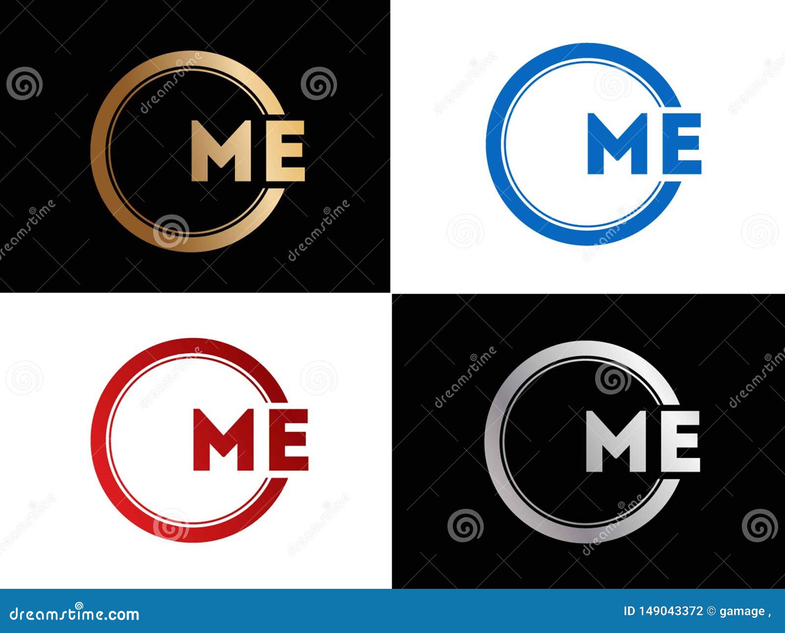 me initial circle  gold color later logo 