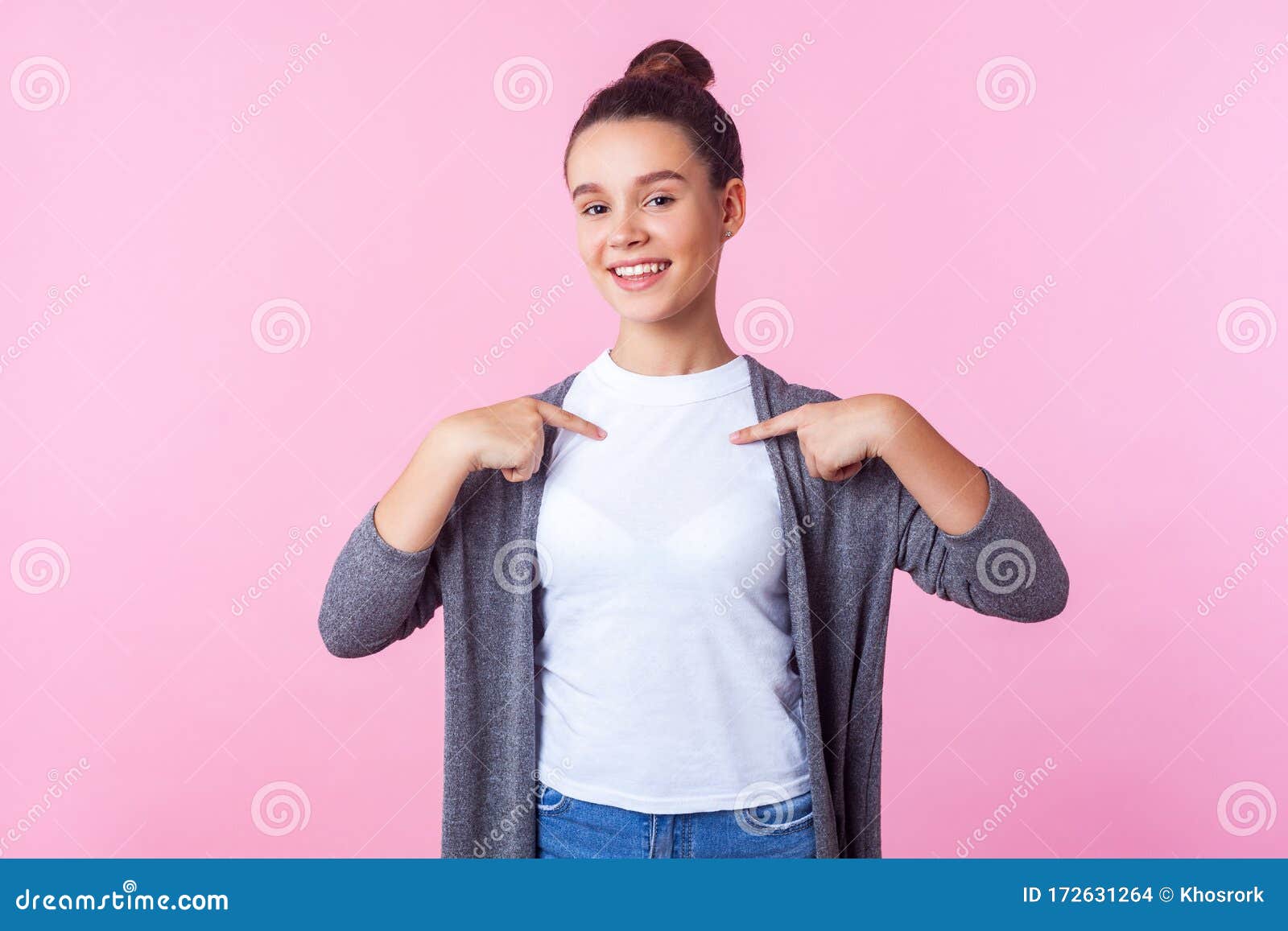 This is Me. Portrait of Cheerful Lovely Brunette Teen Girl Smiling and Pointing at Herself. Isolated on Pink Background Stock Photo - Image of isolated, cheerful: 172631264 This is Me. Portrait of Cheerful Lovely Brunette Teen Girl Smiling and Pointing at Herself. Isolated on Pink Background Stock Photo - Image of isolated, cheerful: 172631264