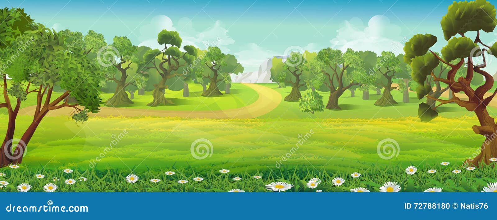 meadow and forest nature landscape