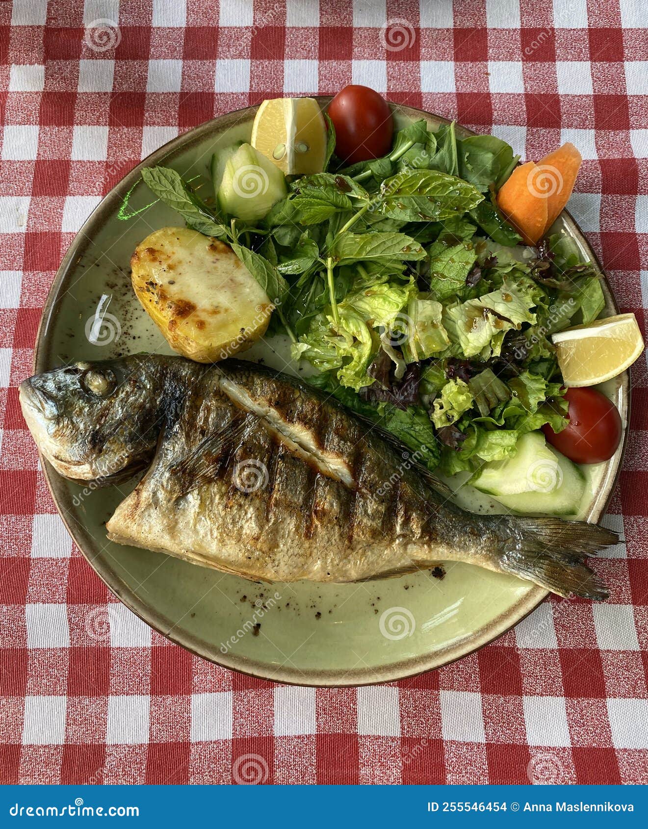 Meal with Fish and Vegetables Stock Photo Image of meal, fish 255546454
