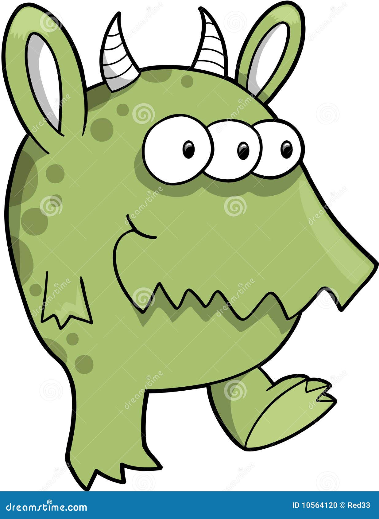 Mean Green Monster Vector Stock Photo Image 10564120