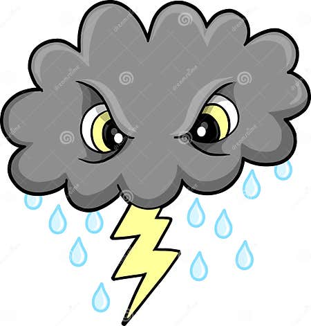 Mean Thunder Cloud Vector stock vector. Illustration of wind - 11264885