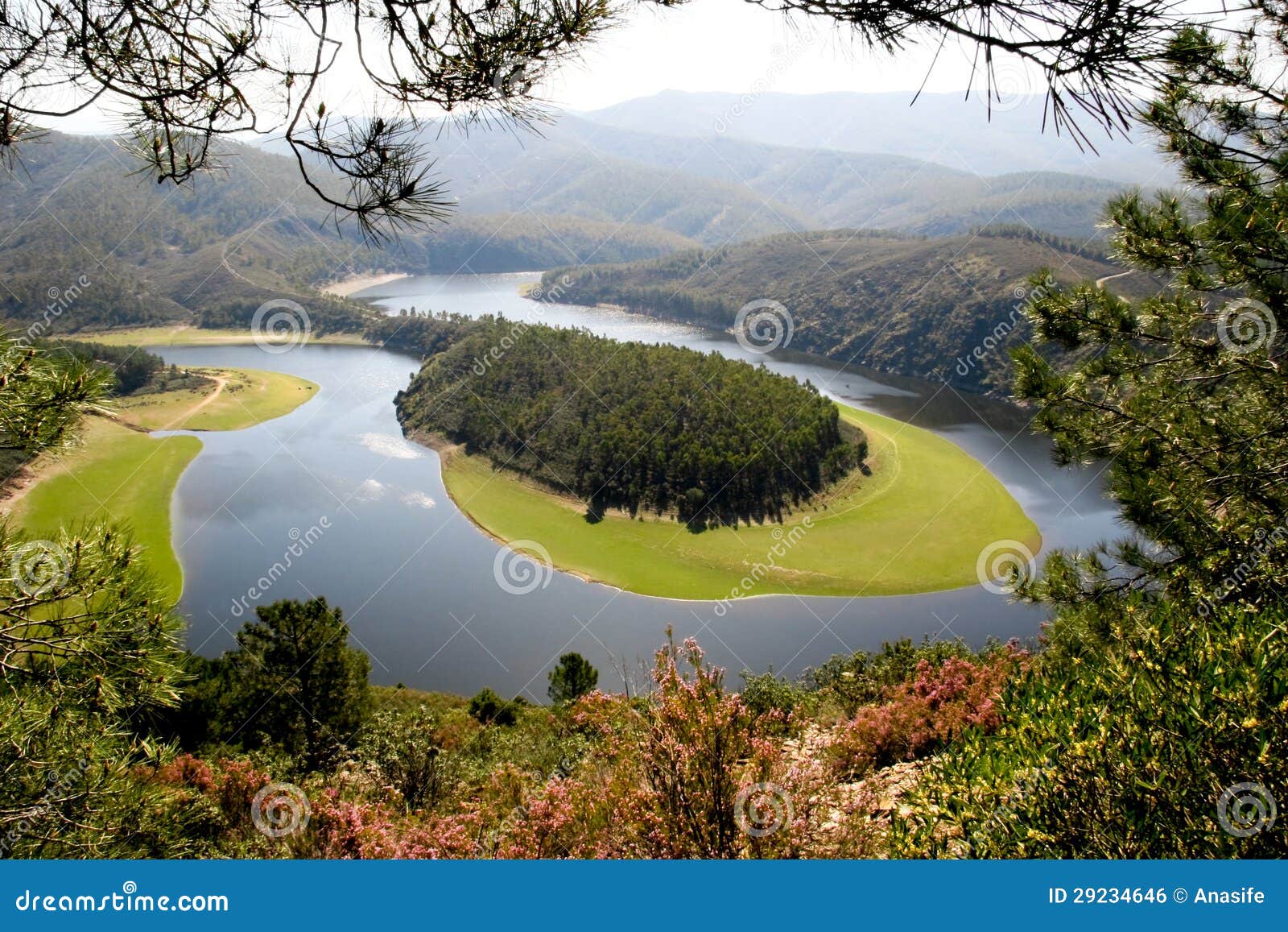 meander of the alagon river, extremadura (spain)