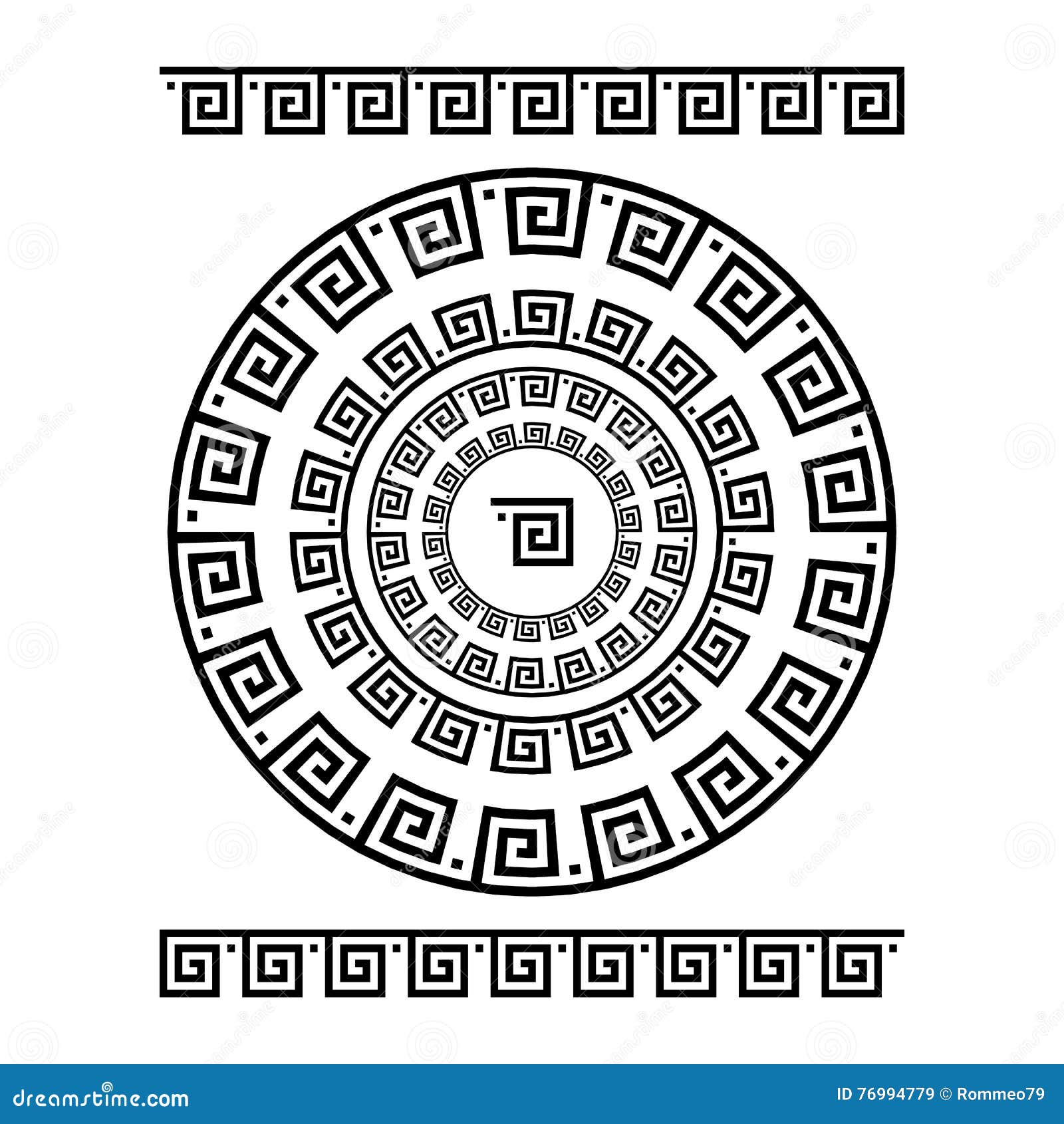 Meandro Dell'ornamento Del Cerchio Struttura Rotonda, Rosetta Degli  Elementi Antichi Modello Rotondo Antico Nazionale Greco, Vett Illustrazione  Vettoriale - Illustrazione di etnico, coltura: 76994779